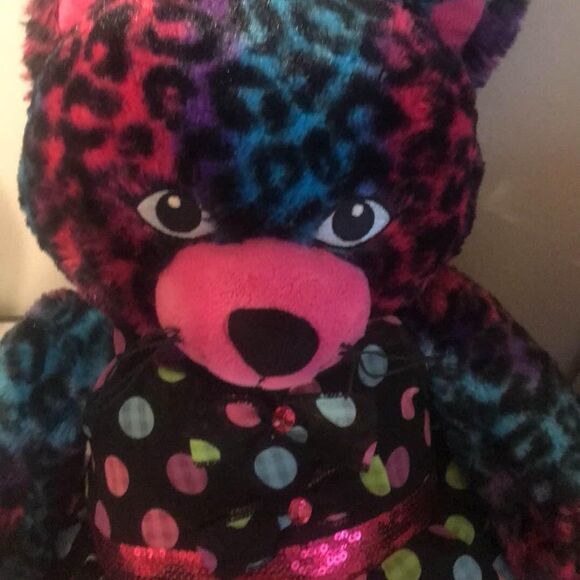 Build a bear 19"wild about spots cat includes polka dot gem Bab dress - Picture 2 of 9